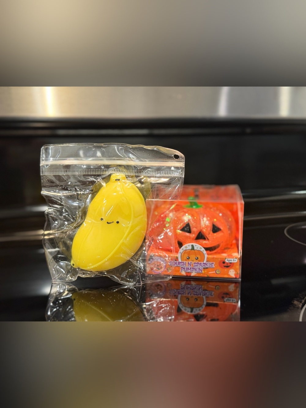 Glitter Pumpkin Squishy + Taba Banana Squishy